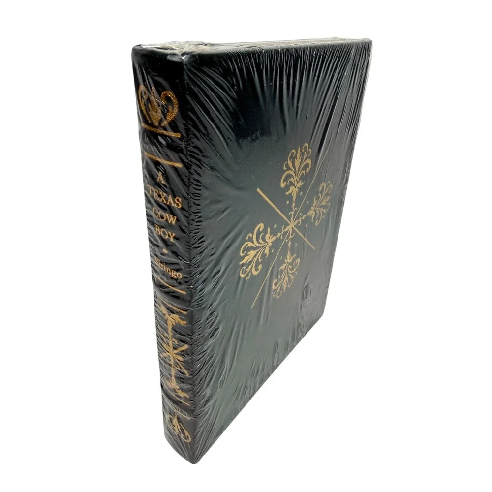 A Texas Cowboy Charles Siringo Leather Bound Gold Gilt Western Book Sealed
